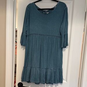 Umgee Teal Long Sleeve Dress